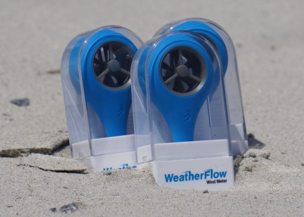 Three Tempest-WeatherFlow WEATHERmeter's in the sand