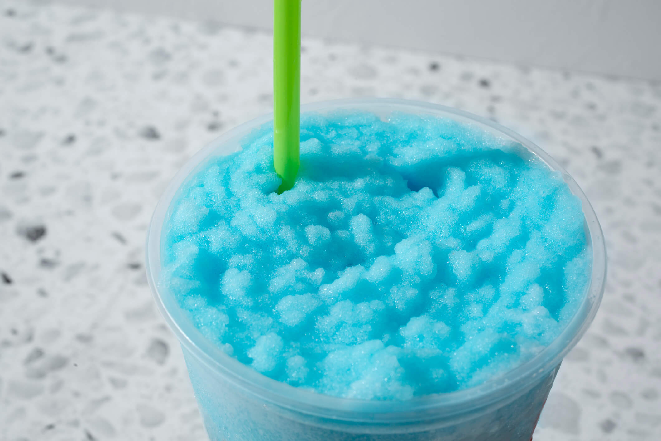 a blue ice slushy that will cool the drinker down