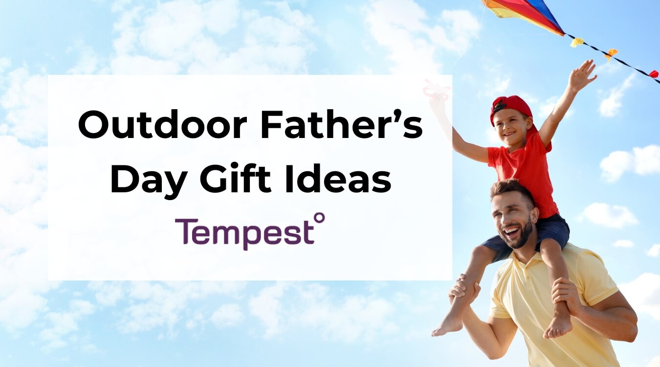 a father enjoying a gift with his son on Father's Day