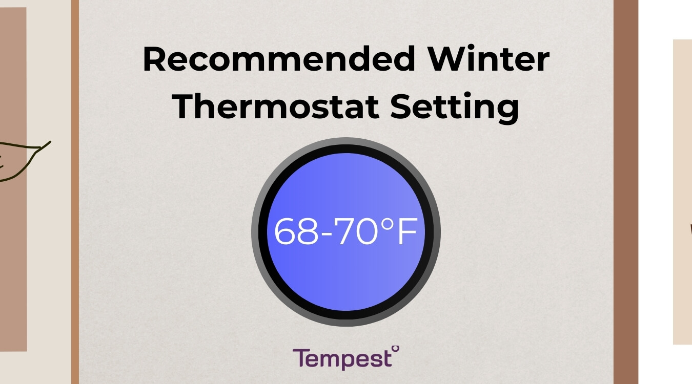a thermostat set at the recommended winter thermostat setting