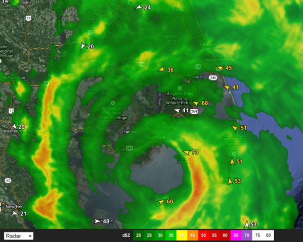 Radar of Tropical Storm Arthur