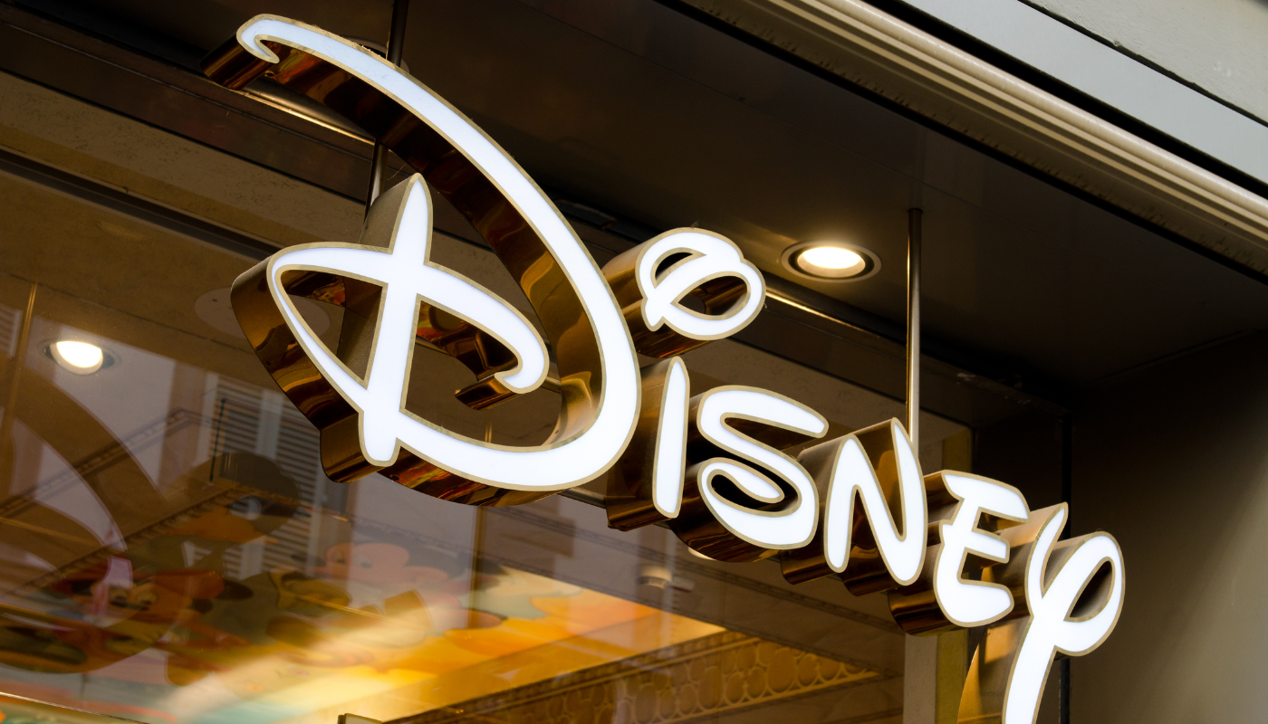 A Disney branded sign in a shop