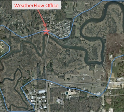 A map view of the WeatherFlow Office